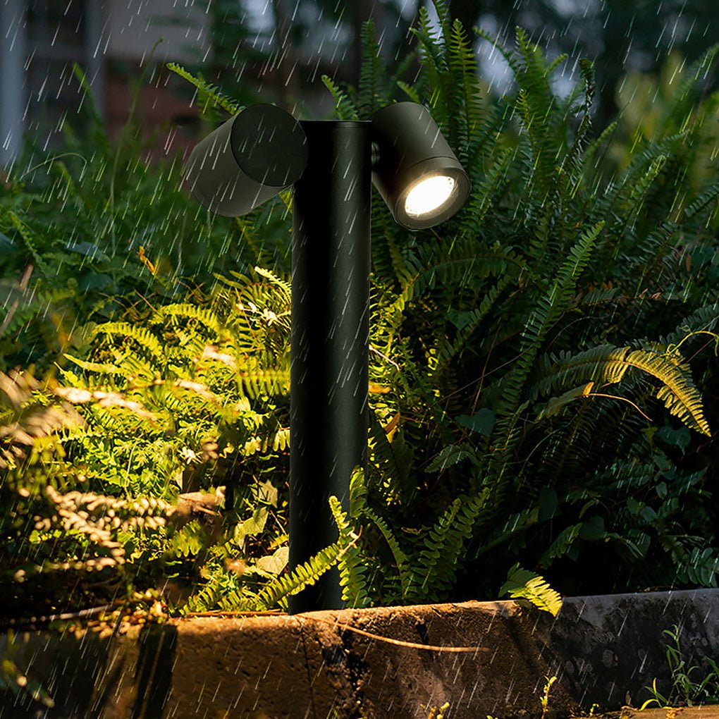 dual head rotatable flexi glow outdoor lawn light for contemporary landscapes