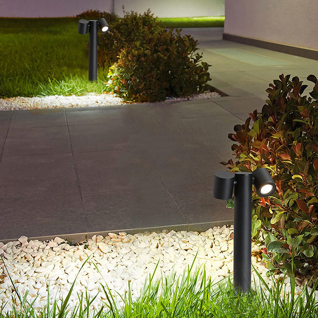 dual head rotatable flexi glow outdoor lawn light for contemporary landscapes