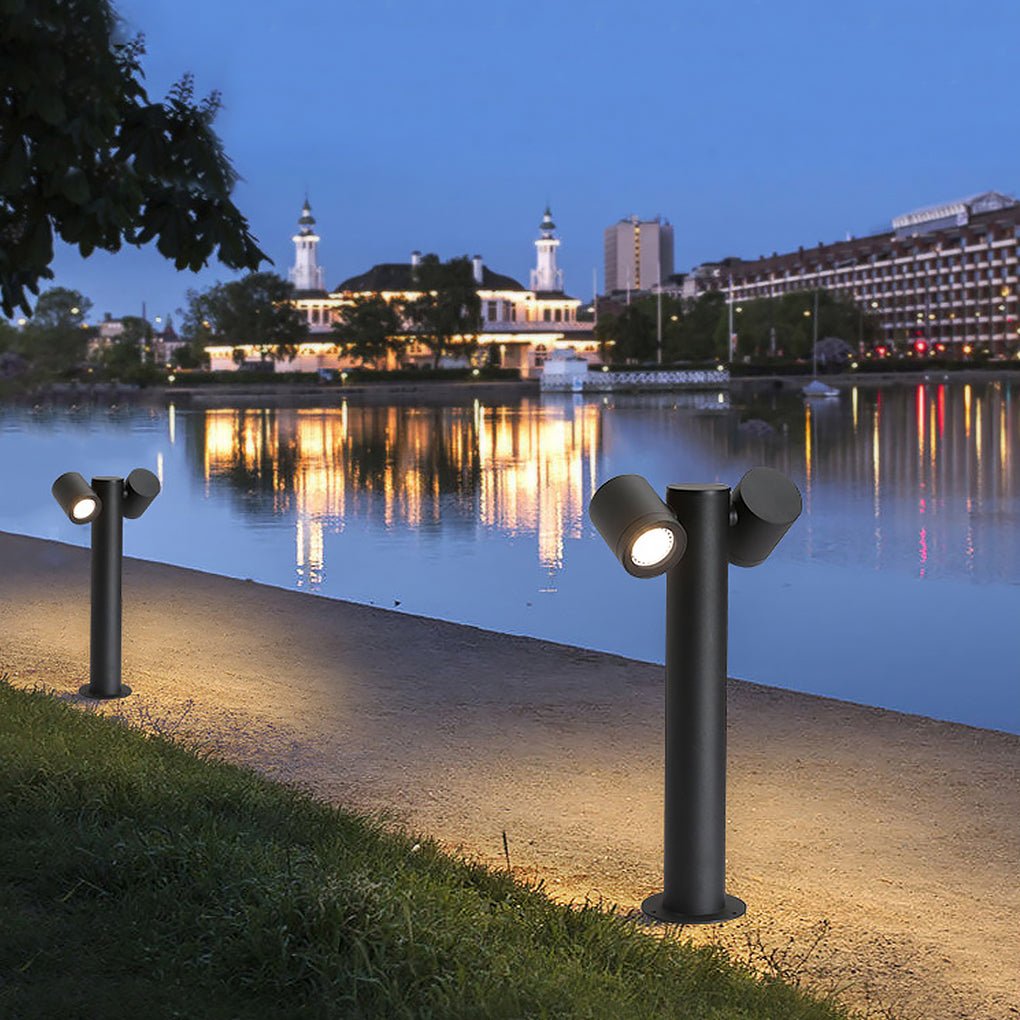 dual head rotatable flexi glow outdoor lawn light for contemporary landscapes