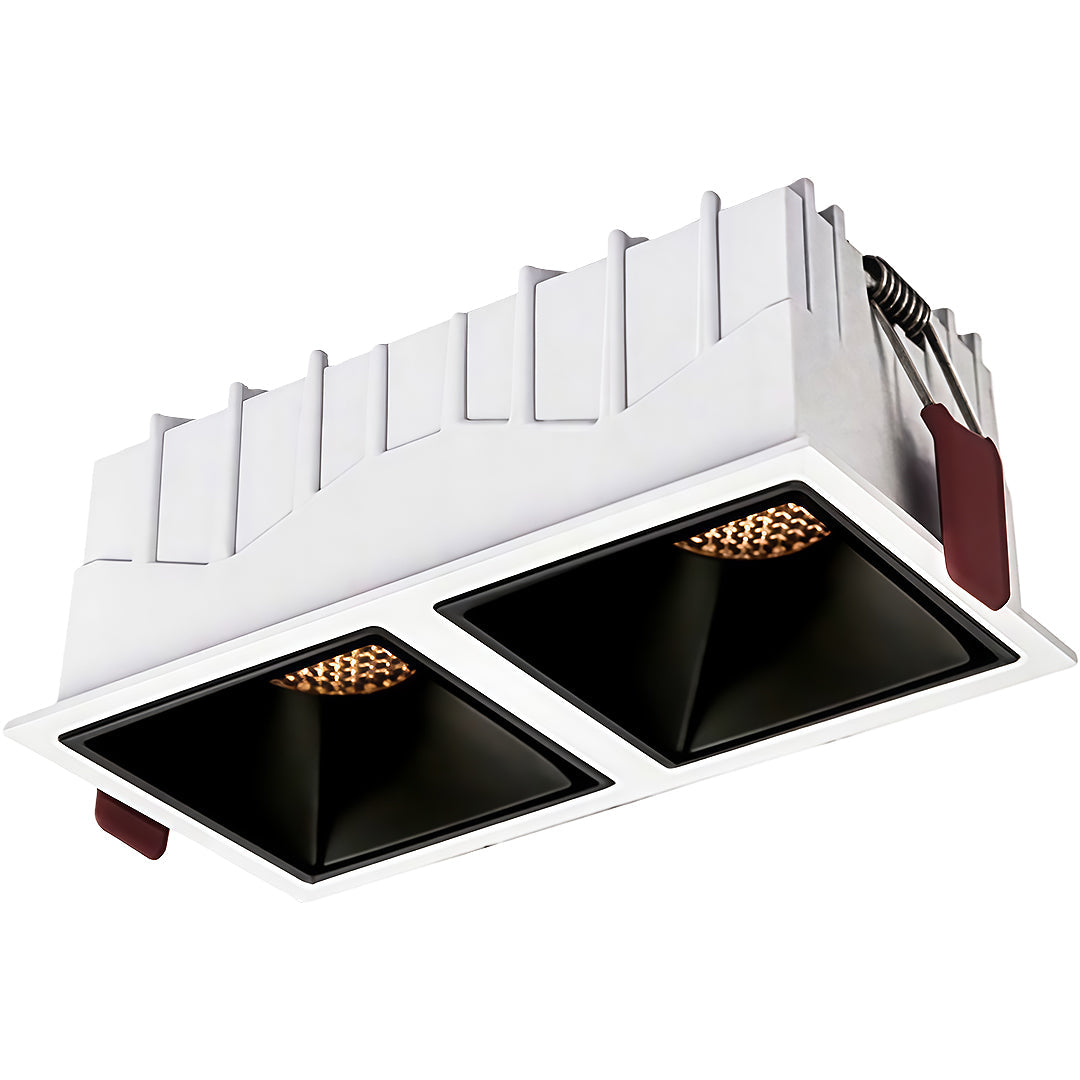 Square Linear Grid LED Recessed Downlight — Aluminum, Anti-Glare, 7W–24W, 3000K / 4000K / 6000K, Single or Double Head