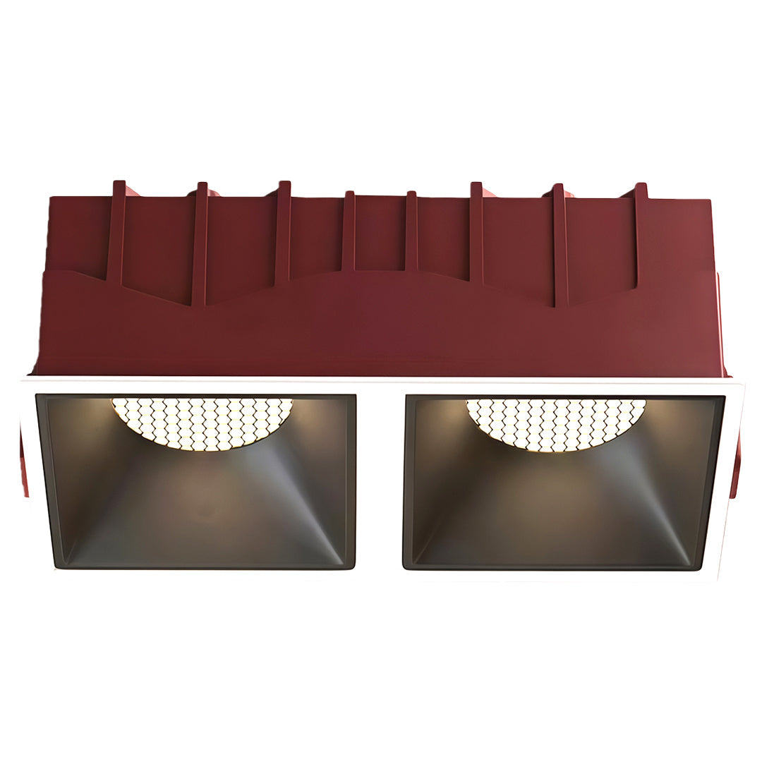 Square Linear Grid LED Recessed Downlight — Aluminum, Anti-Glare, 7W–24W, 3000K / 4000K / 6000K, Single or Double Head