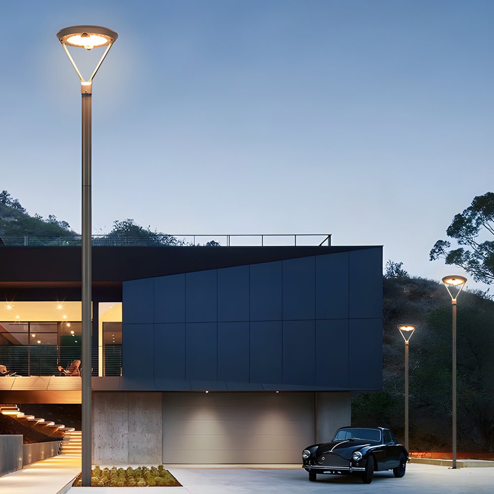 dual motion sensor solar outdoor garden pole light