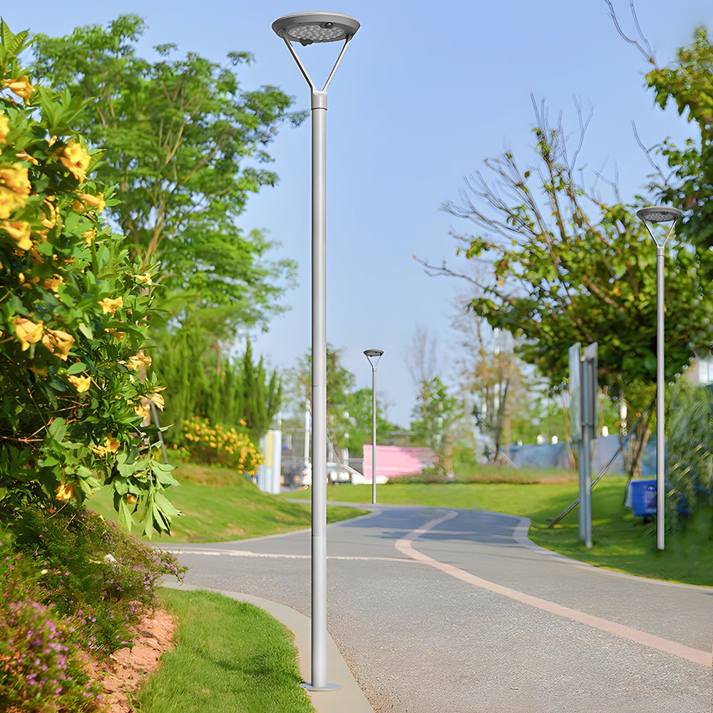 dual motion sensor solar outdoor garden pole light