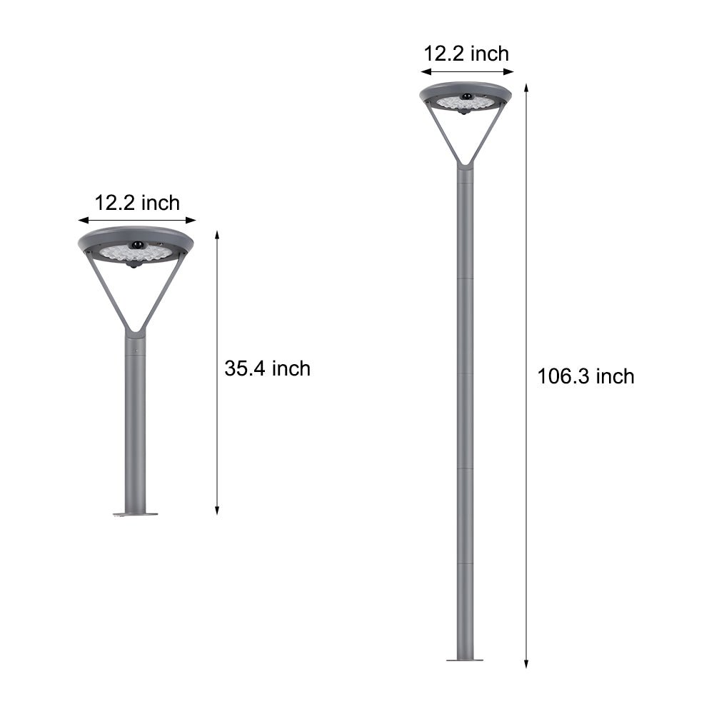 dual motion sensor solar outdoor garden pole light