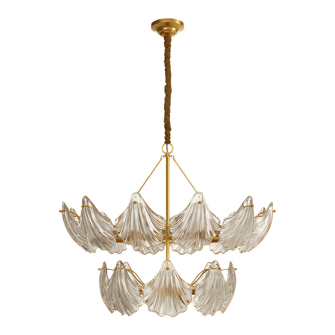 Copper and Glass Large Chandelier — Modern, E14, 8-Head or 20-Head, Black / Chrome / Copper Finish