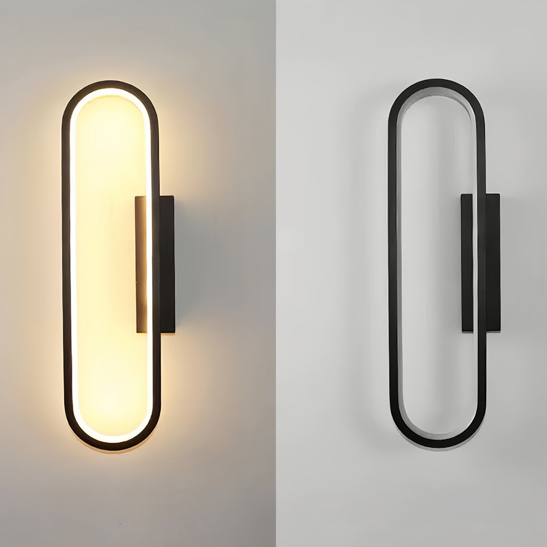 Minimalist Oval Ambient Wall Sconce — Aluminum, Silicone Shade, 19W LED 3000K, 15.75" Height