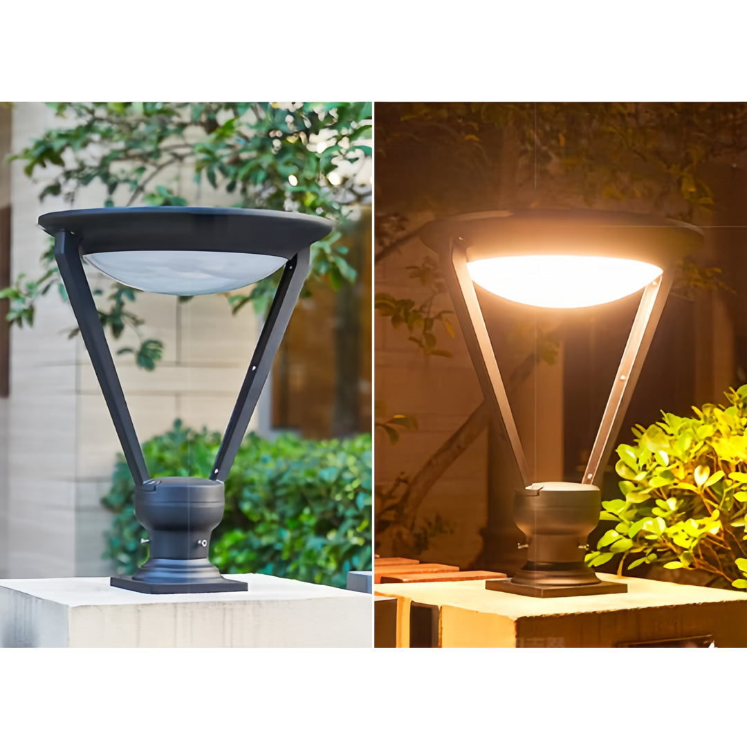 Vintage Outdoor Pillar Light — Die-Cast Aluminum, Solar / Hardwired, 50W, IP55, 3000K / 6000K, 16.54" × 20.87"