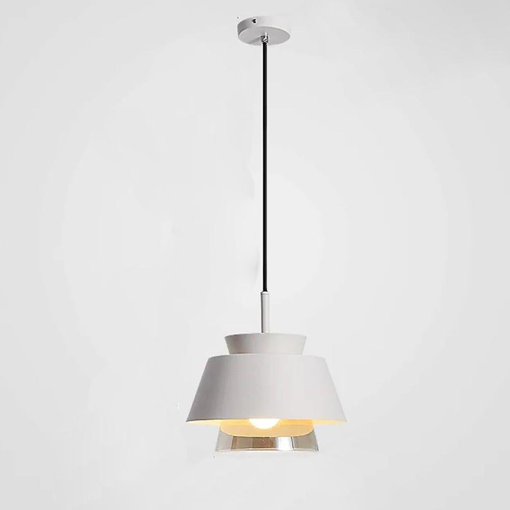 Minimalist Industrial Mini Pendant — Metal and Glass, 1-Light LED, 59" Adjustable Cord, E26/E27, 10W