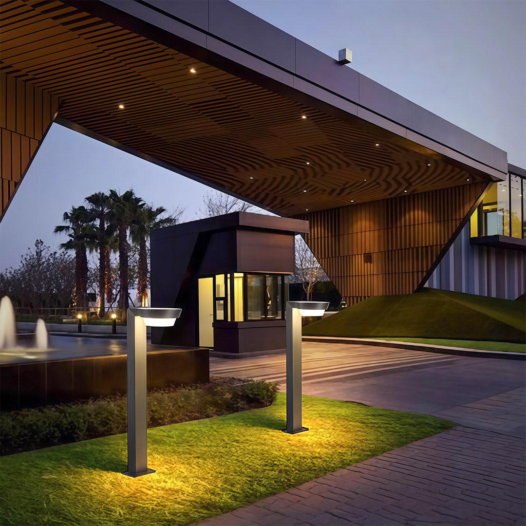 Modern Aluminum LED Path Light — Solar or Hardwired, IP54, Dusk-to-Dawn, 15.7" or 23.6"