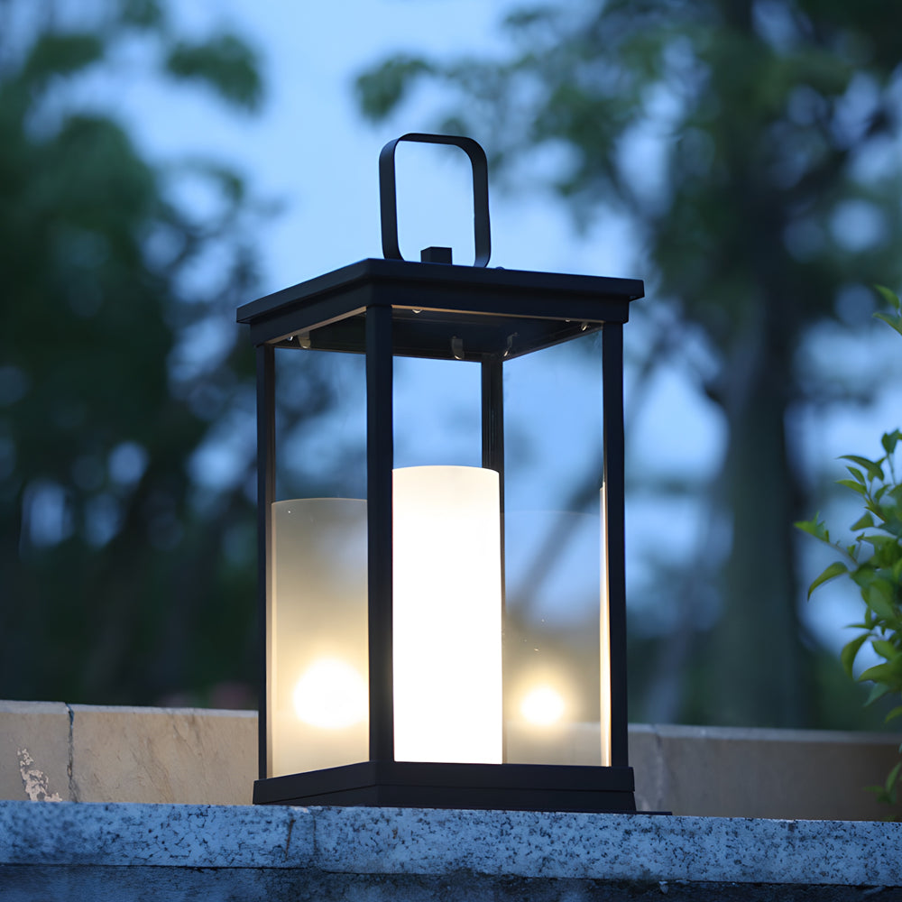 Modern Minimalist Outdoor Lantern — Die-Cast Aluminum and Glass, E27, 7W LED, IP54 Weatherproof, 3000K Warm White