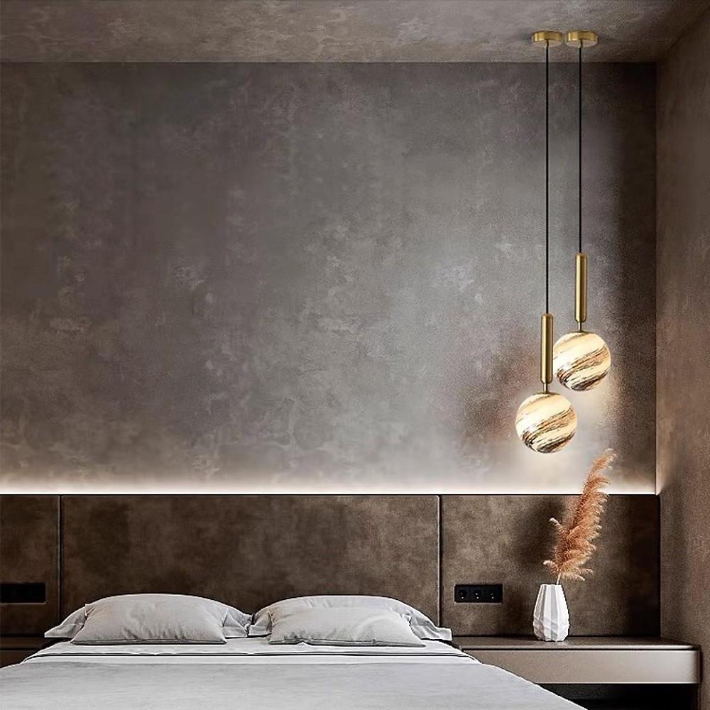 Distressed Globe Mini Pendant — Metal and Acrylic, 5W LED Warm White (3000K), 6" Diameter, Adjustable Cord