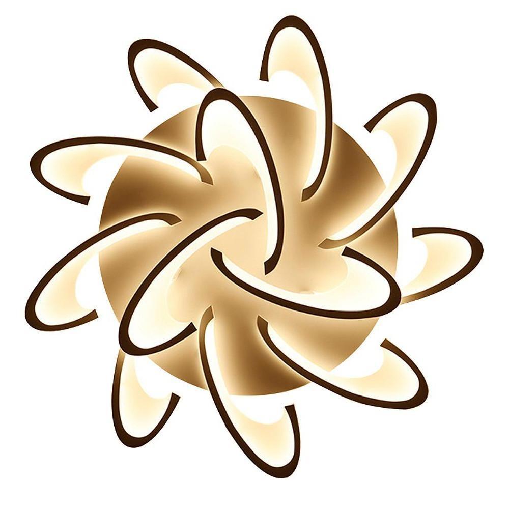 Geometric Flower LED Flush-Mount Ceiling Light — Acrylic & Aluminum, 3-Step Dimming, 3000K–7000K, 3-Light / 6-Light / 12-Light