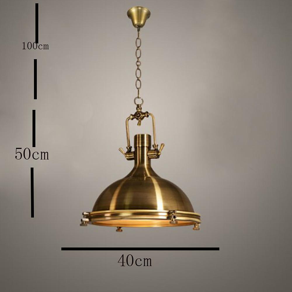Industrial Vintage Lantern Pendant Chandelier — Metal, E26/E27 LED, 16" Dia., Adjustable 39" Chain, 3000K