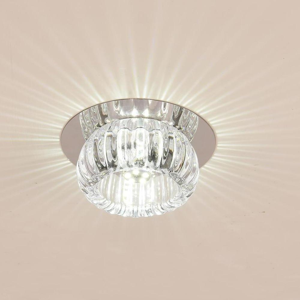 Geometric Crystal Flush-Mount Chandelier — Metal, LED, 7W, RGB + 3000K/6000K
