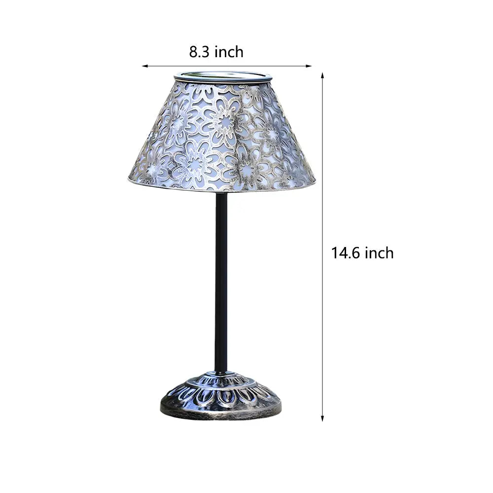 LED Waterproof Outdoor Table Lamp - Solar Silver Metal Design Luxe