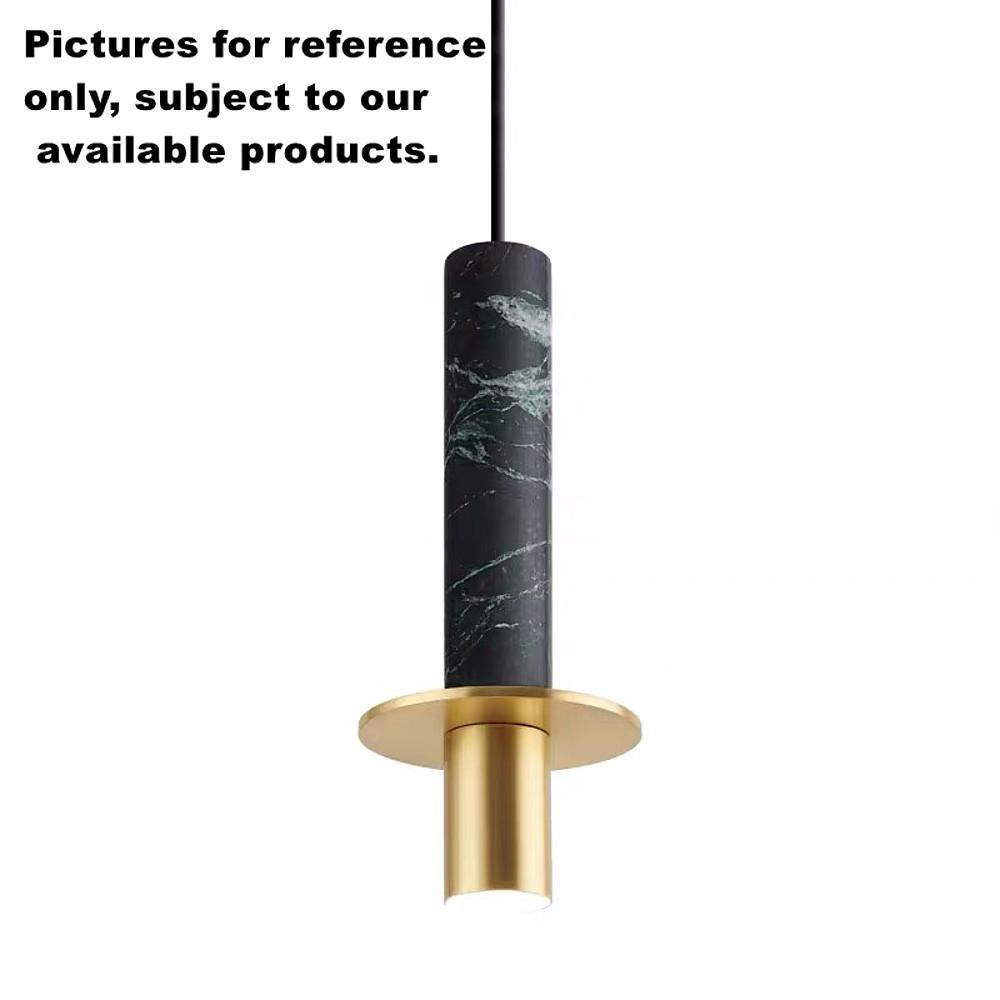 Cylindrical Circular Mini Pendant Light — Metal and Glass, 1-Light, 10W LED, 3000K, 5" Diameter, 59" Adjustable Cord