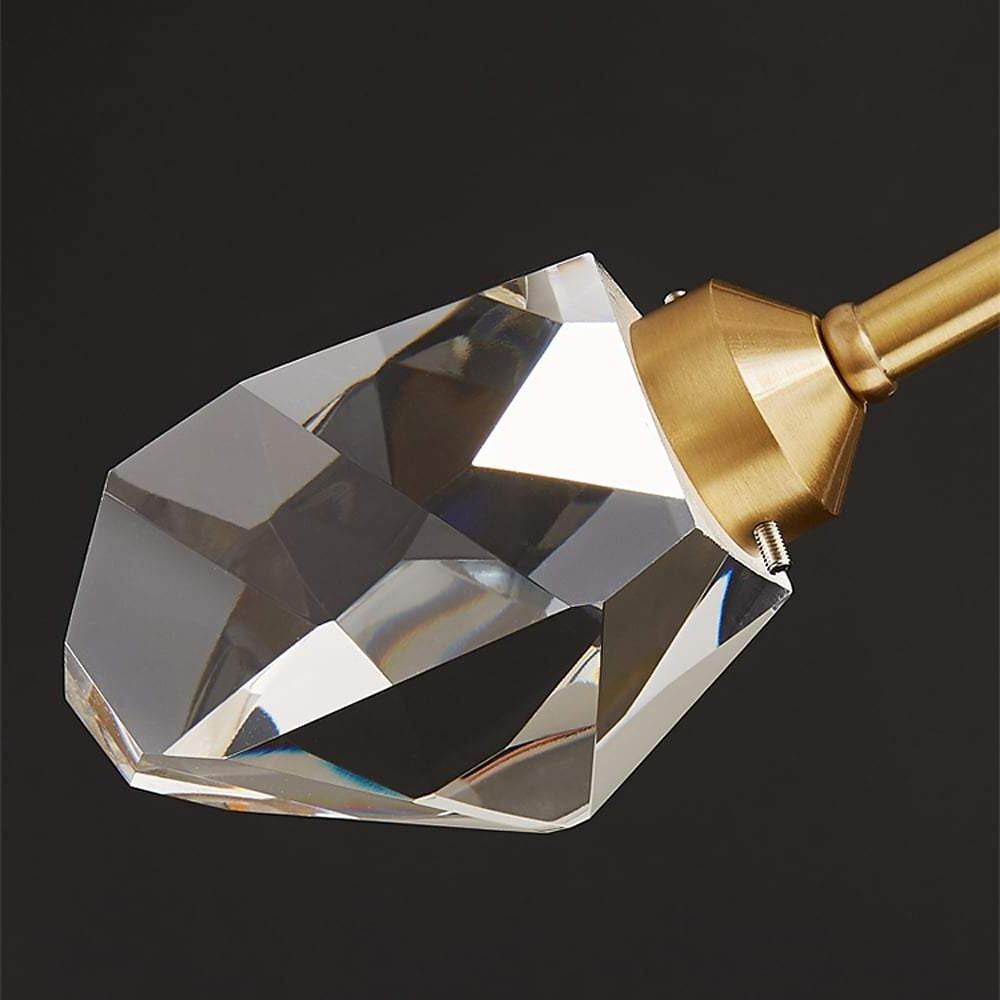 9-Light Sputnik Crystal Chandelier — Matte Gold, Irregular Geometric Crystal, G9 LED, 32" Diameter