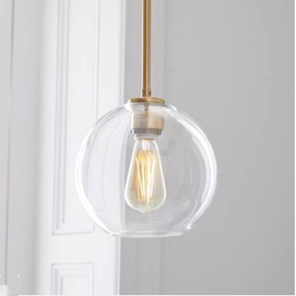 Industrial Globe Mini Pendant — Gradient Glass, Metal, 1-Light E27, 8" Diameter
