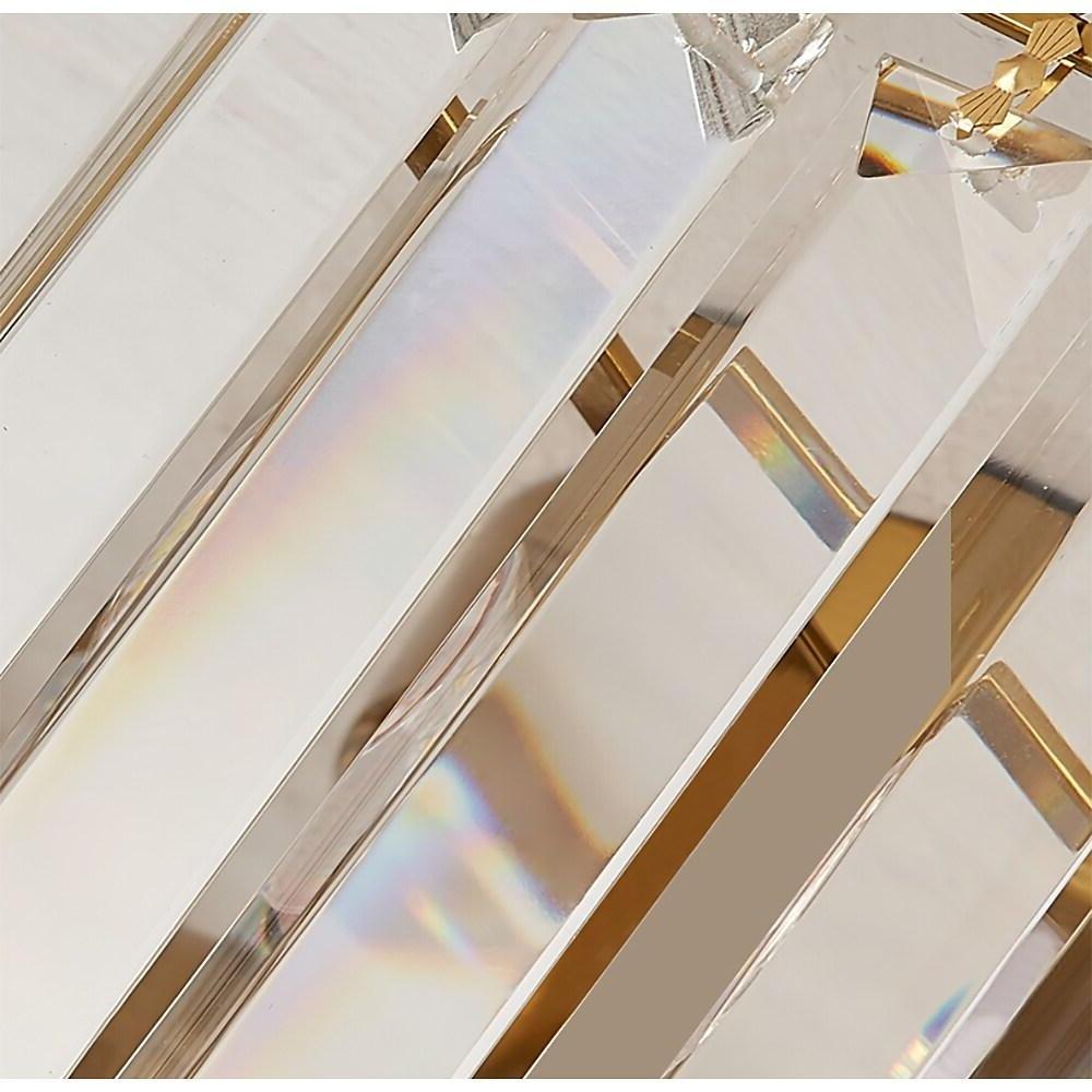 Unique LED Candelabra Flush Mount Ceiling Light with Metal and Crystal Accents