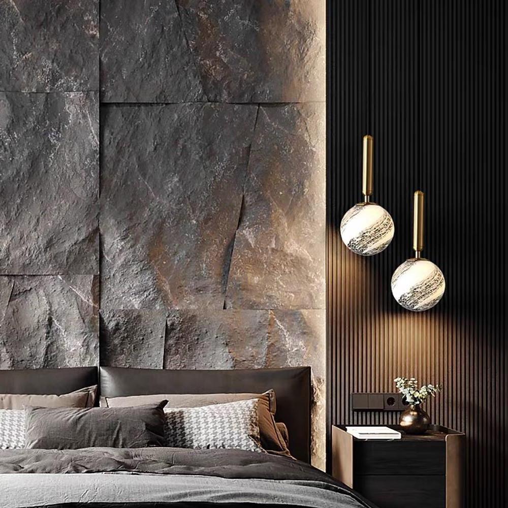 Distressed Globe Mini Pendant — Metal and Acrylic, 5W LED Warm White (3000K), 6" Diameter, Adjustable Cord