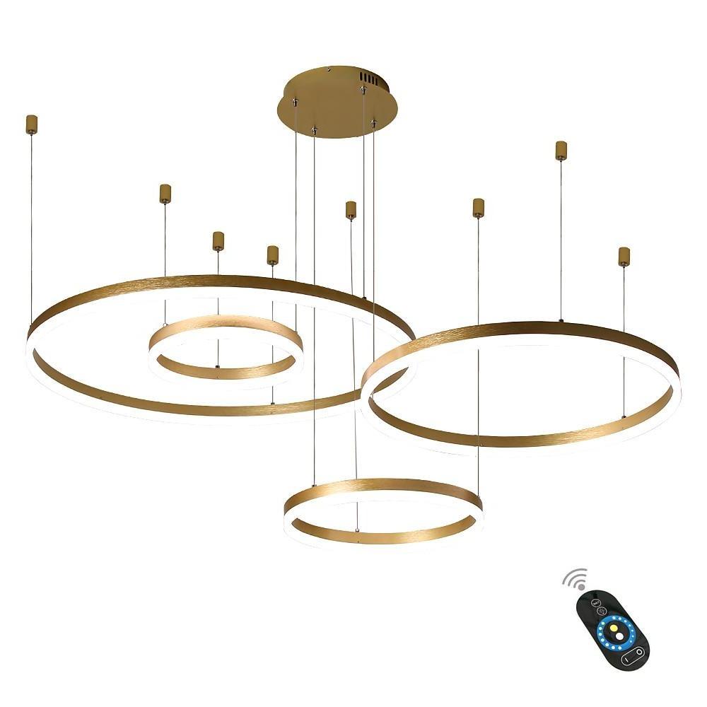 Large Circle Chandelier for High Ceilings — Aluminum & Acrylic, 31" Dimmable LED, 3000K–6000K, 59" Adjustable Chain