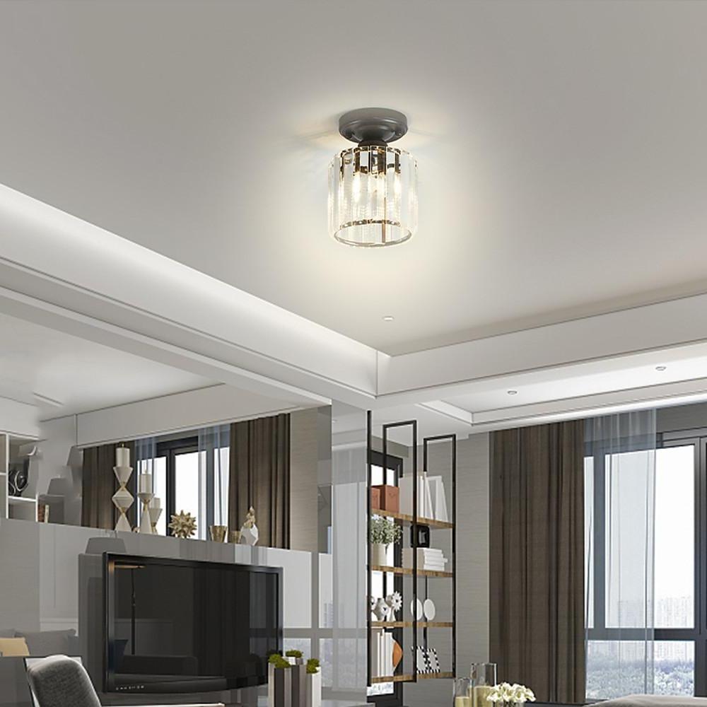 Modern Semi Flush Mount Ceiling Lights with Crystal Foyer Design
