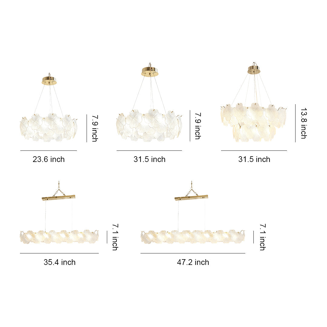 French Country Flower Chandelier — Iron and Glass, 3-Step Dimming, Adjustable Chain, Single / Double-Layer or Long-Row