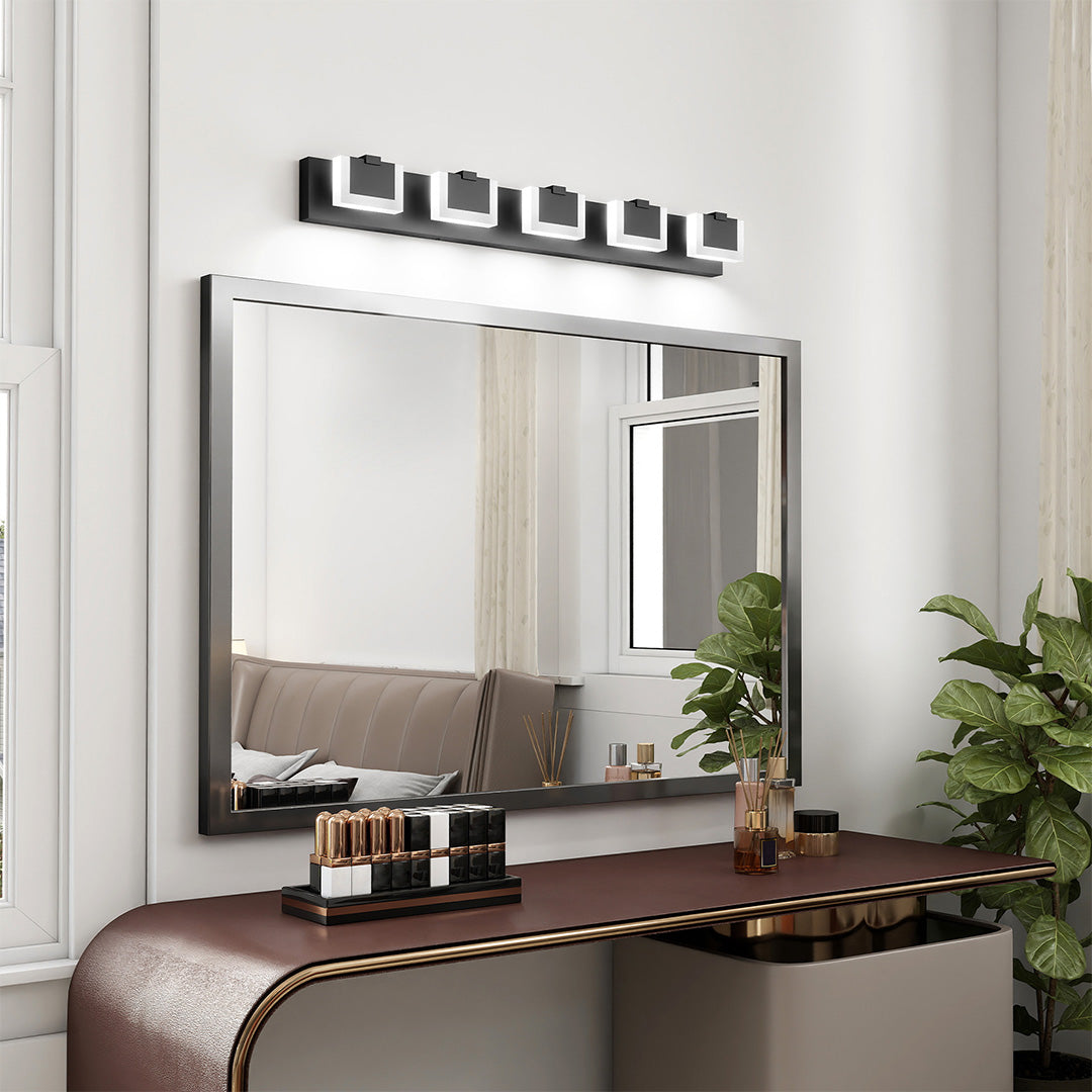 Minimalist Chrome LED Vanity Light — Aluminum, 6000K, 3 to 6-Light, Hardwired