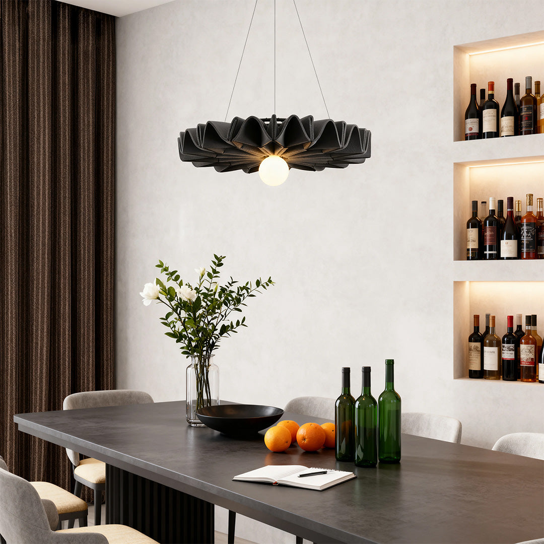 Large-Diameter PET Felt Pendant — Minimalist, Sound-Absorbing, E27, 24"–40" Sizes