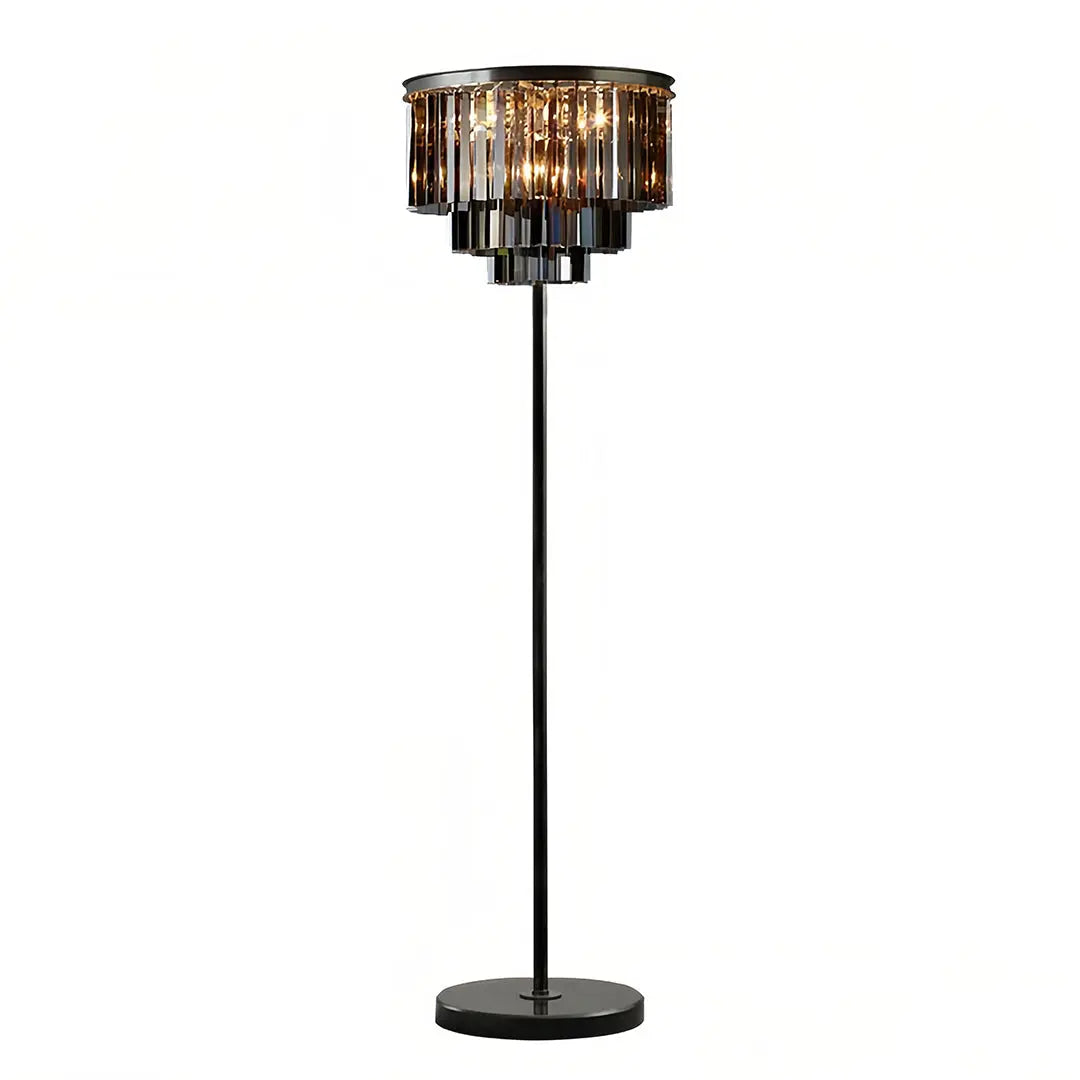 Luxury Standing Crystal Floor Lamp - American Glamorous Decorative Light Luxe