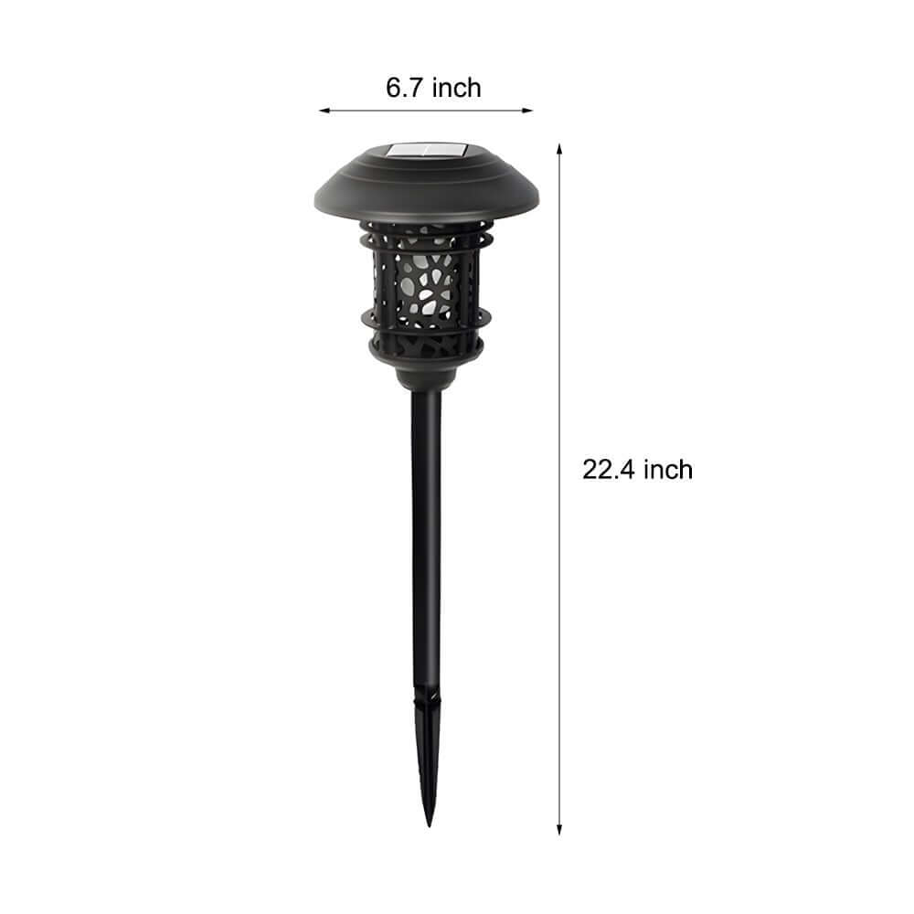 elegant black solar pathway stake light with flamed smd leds 224 inches in height
