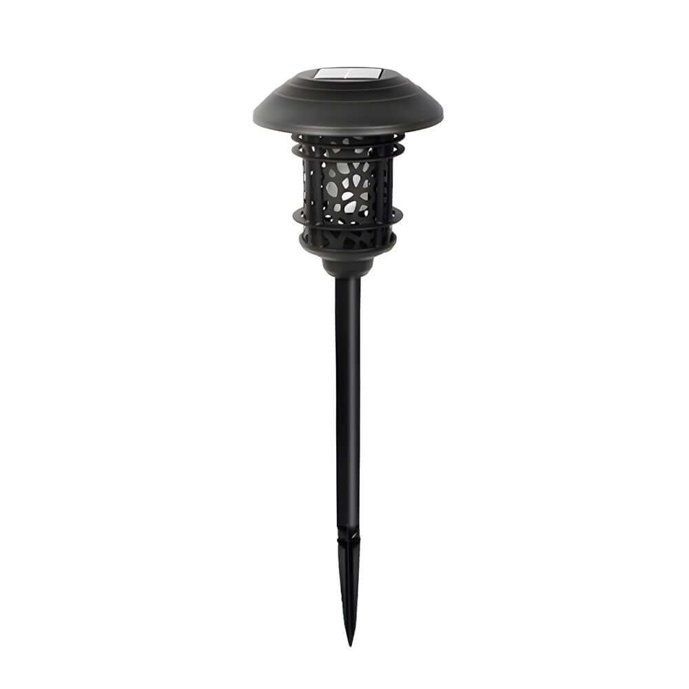 elegant black solar pathway stake light with flamed smd leds 224 inches in height
