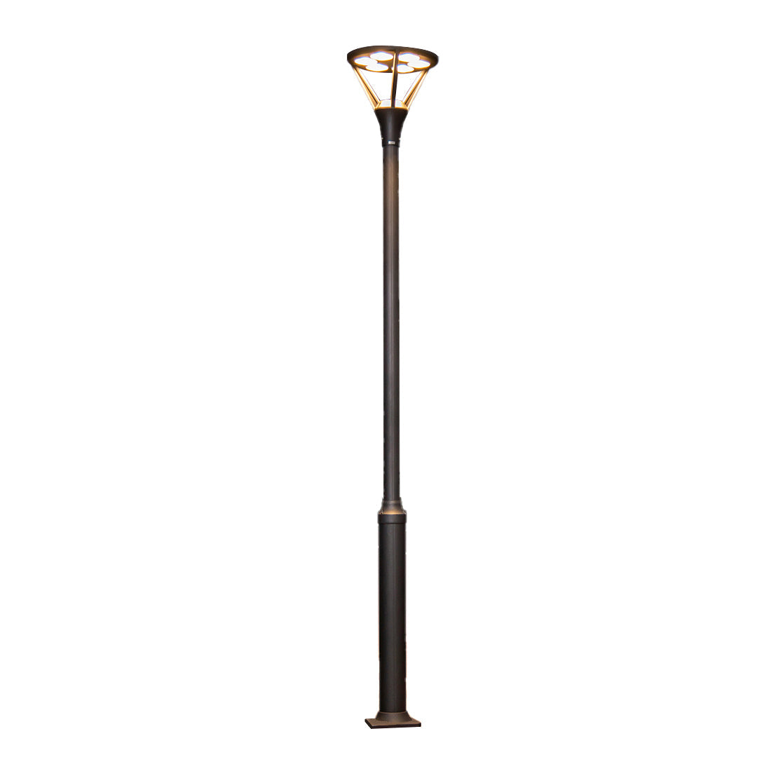 Modern Minimalist LED Outdoor Lamp Post — Die-Cast Aluminum, 48W OSRAM, 3000K, IP65, 10-Foot