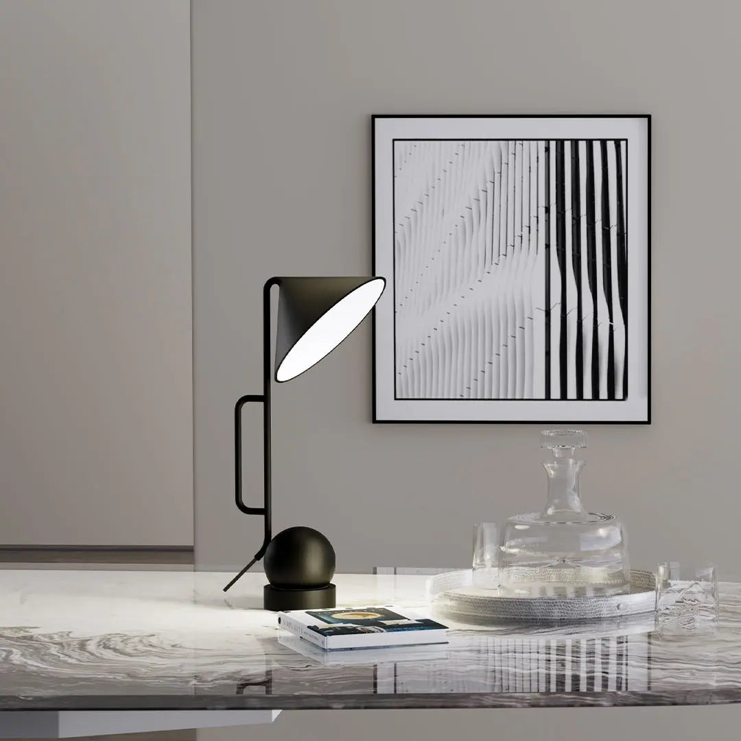 Creative LED Black Metal Desk Lamp - Industrial Style Study Light Luxe