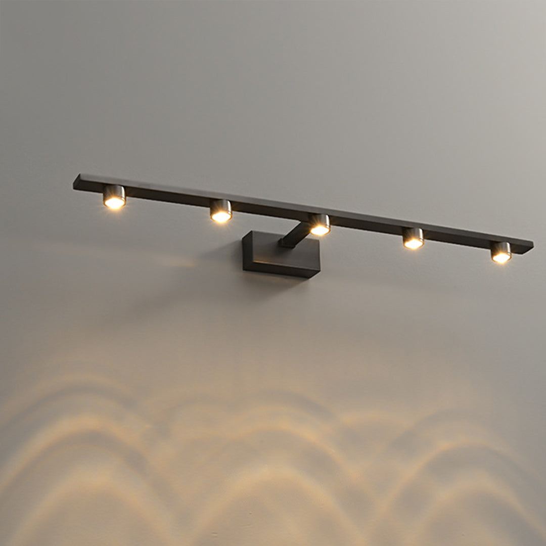 Minimalist Black LED Vanity Light Bar — Copper-Aluminum, Glass Mirror Surface, 3000K, 9W–15W, 40cm–70cm