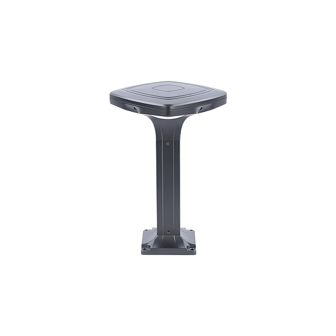 Outdoor Bollard Light — Black Aluminum, LED, Solar / Hardwired, IP65, 4 Heights, 3000K / 6000K