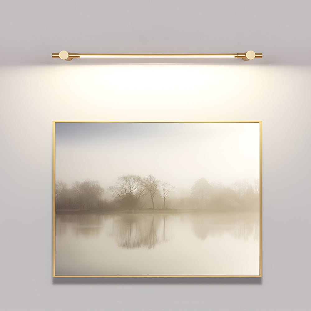 elegant brass linear led bathroom vanity light available in 354 and 472 for stunning mirror illumination
