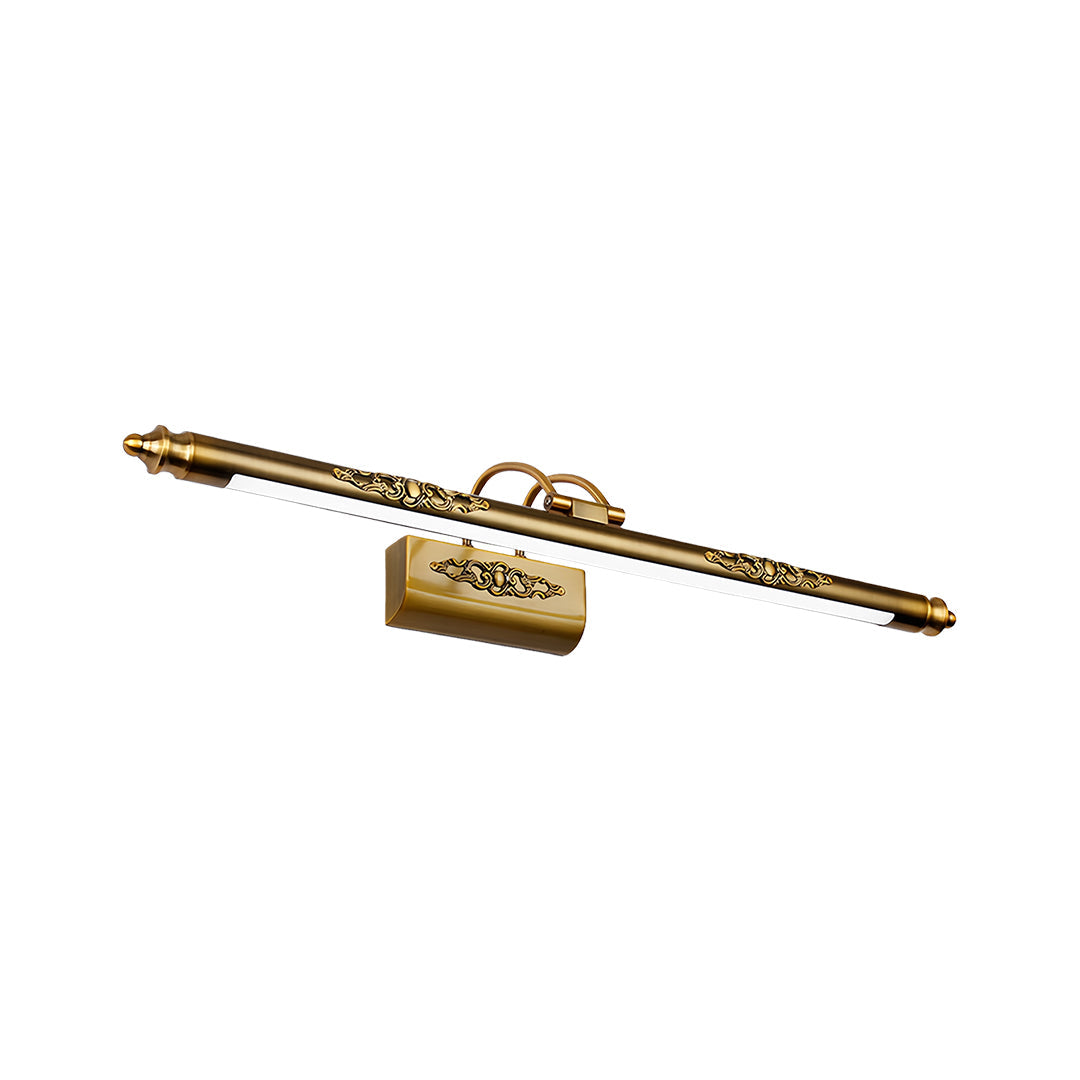 Retro Antique Brass Bathroom Vanity Light Bar — Acrylic Shade, 180° Rotatable, Dual Color Temperature, 3 Sizes