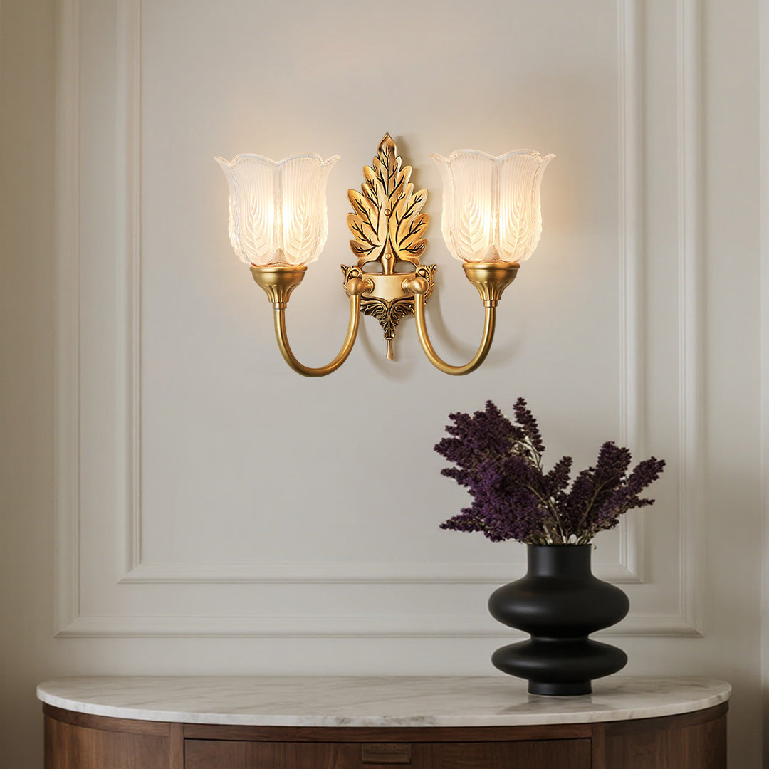 Bud Glass Wall Sconce — H65 Brass, E14 LED, Three-Step Dimming, Single or Double-Head