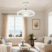 Nordic Luxury Ceiling Fan with Round Light and White Aluminum Body Luxe