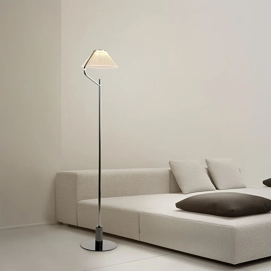 Elegant Chrome Metal Floor Lamp with Acrylic Design - Luxury LED Standing Light Luxe
