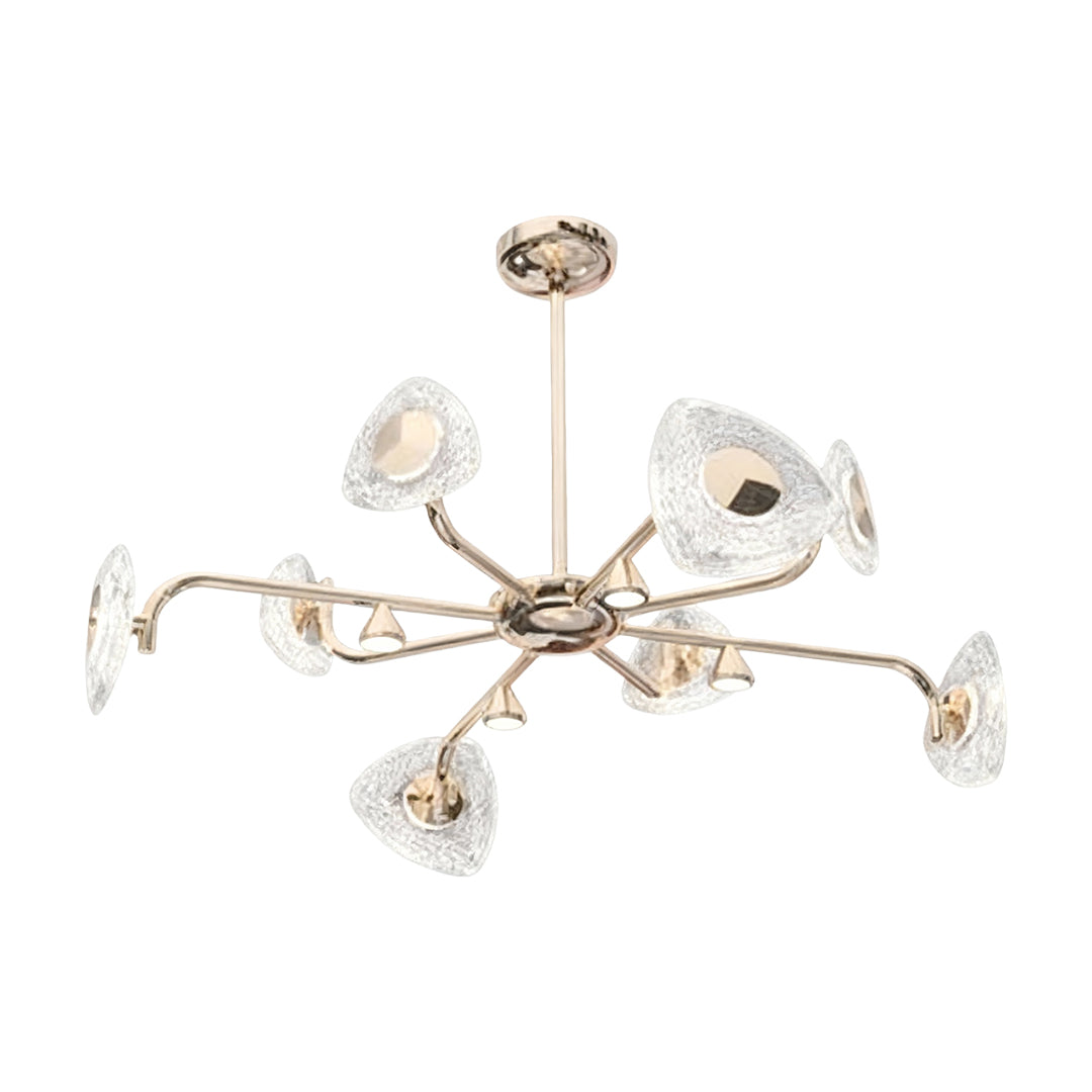 Vintage Crystal Chandelier — Terracotta Gold Aluminum, 3-Step Dimming, 47.2" Adjustable Chain, 6-, 8-, or 10-Light