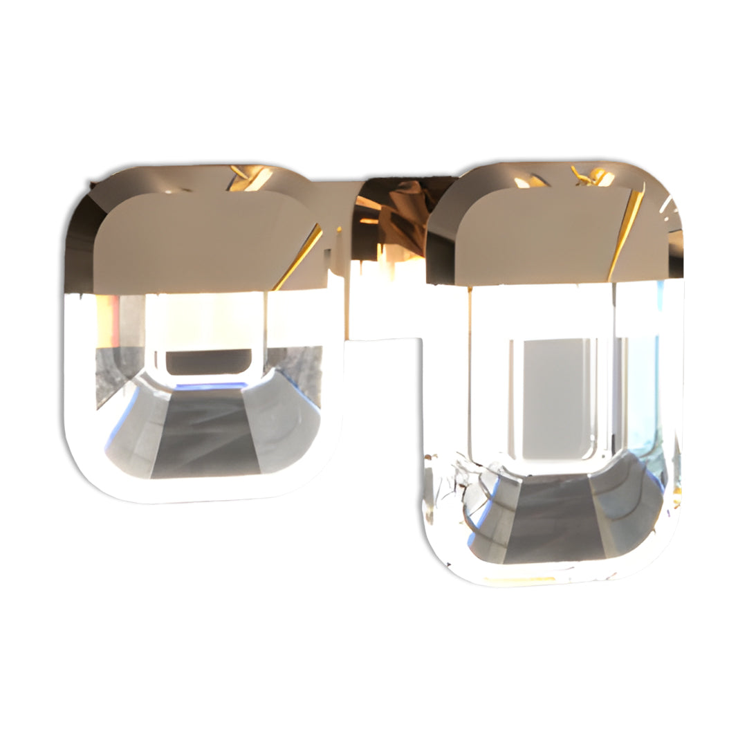 Modern Crystal Wall Sconce — Gold Aluminum, LED, 3-Step Dimming, Single or Double Head