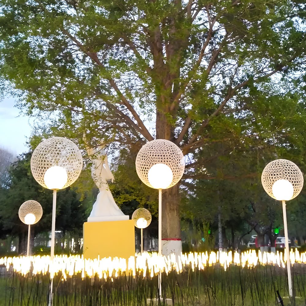 elegant dandelion sphere outdoor pole light led garden lighting