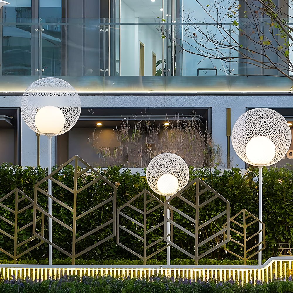 elegant dandelion sphere outdoor pole light led garden lighting