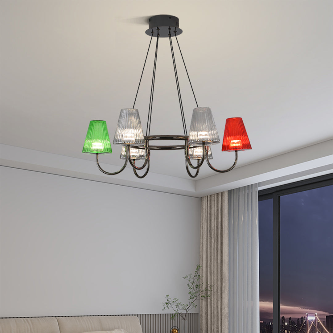 Branch Chandelier — Glass, 6/8/10-Light, Multi-Layer, Tri-Color Dimming, Adjustable Height