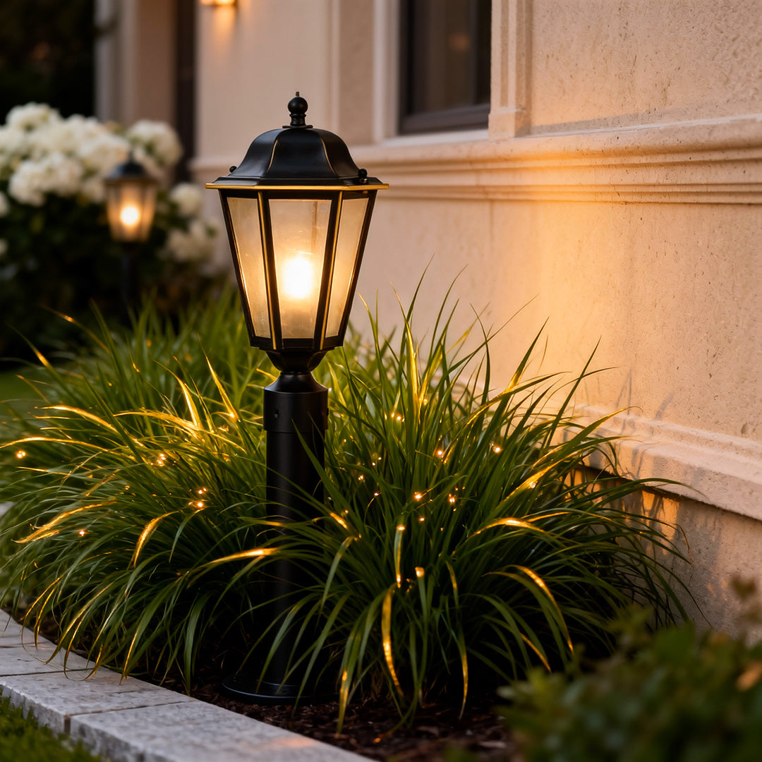 Copper Glass Path Light — Hardwired, E27, IP55 Weatherproof, 23.6"