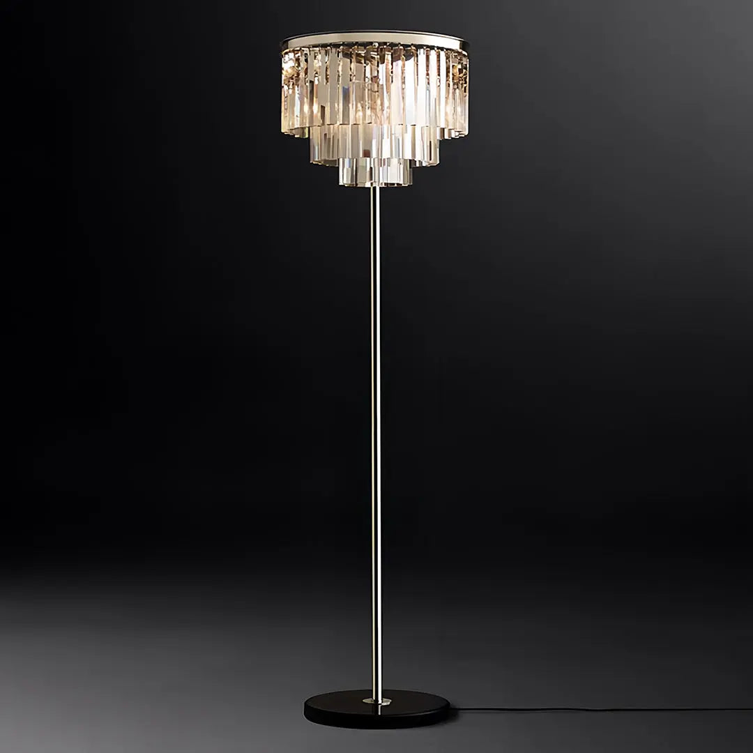 Luxury Standing Crystal Floor Lamp - American Glamorous Decorative Light Luxe
