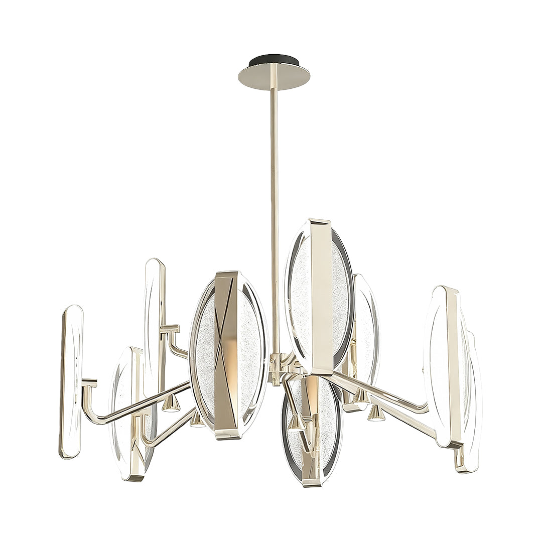 Minimalist Gold Acrylic Chandelier — Aluminum, LED, 3-Color Dimming, 4–12 Light, 47.2" Chain