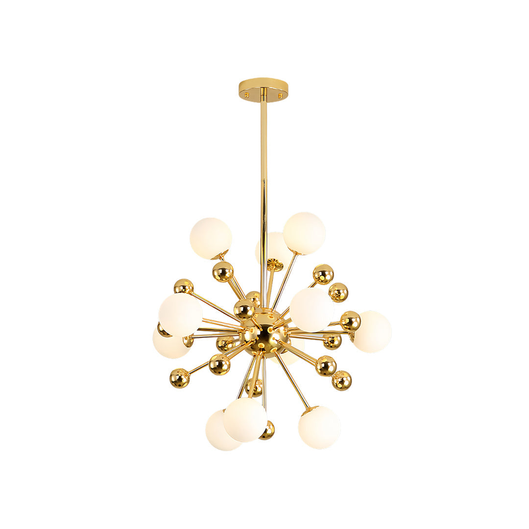 Dandelion Sputnik Chandelier — Gold-Plated Iron, 12-Light, G9 LED, Adjustable Height